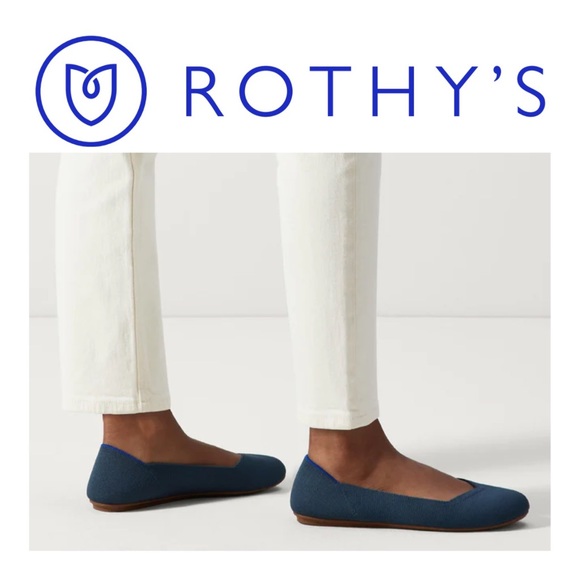 Rothy's Rounded Toe Flats in Maritime Navy Blue - Size 6.5 - Picture 2 of 11